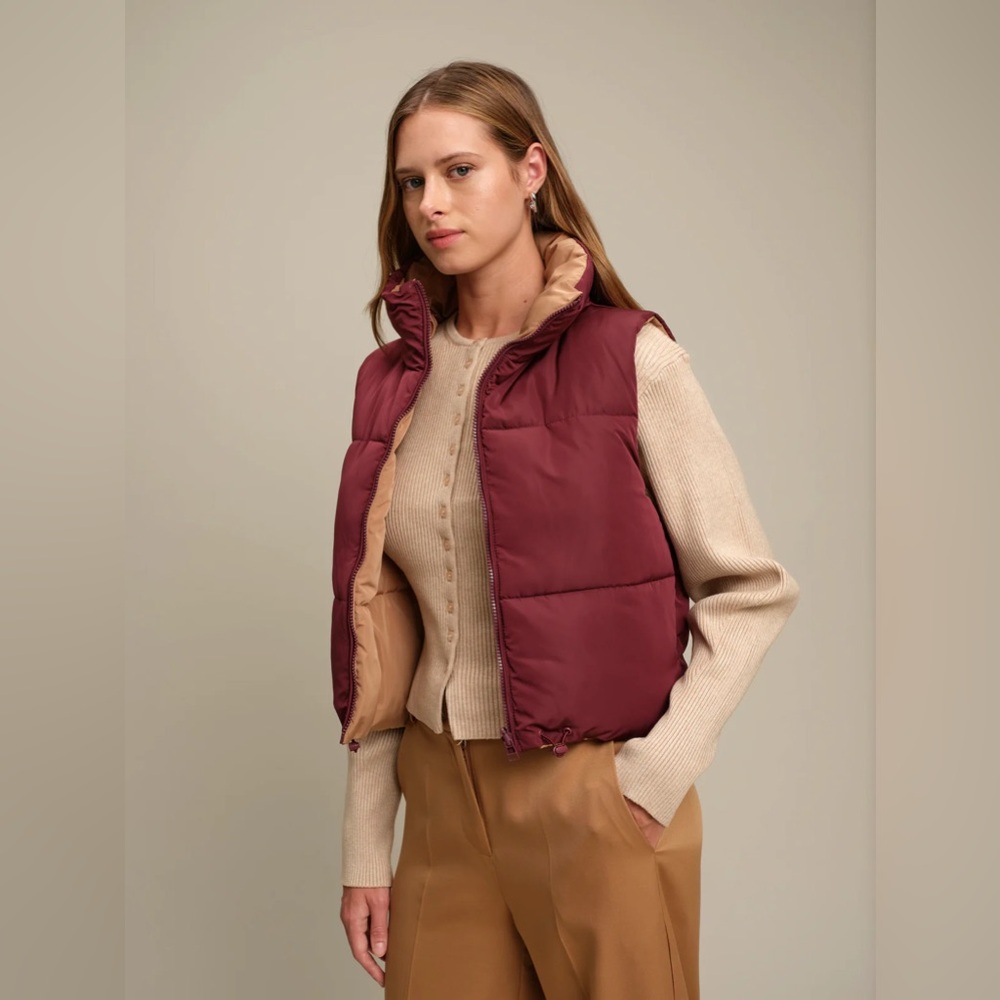KANSAS REVERSIBLE PUFFER GILET Burgundy - Picture 4 of 8